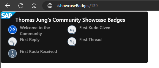 Example Showcase Badges Card