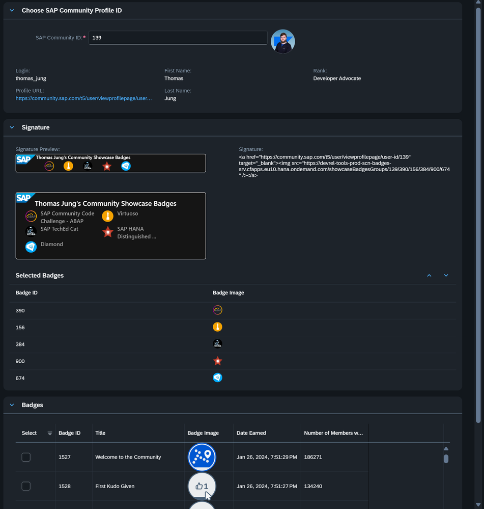 Example Badge Signature Tool